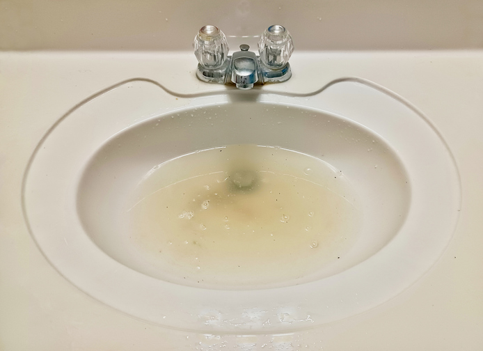 clogged drain in bathroom sink.