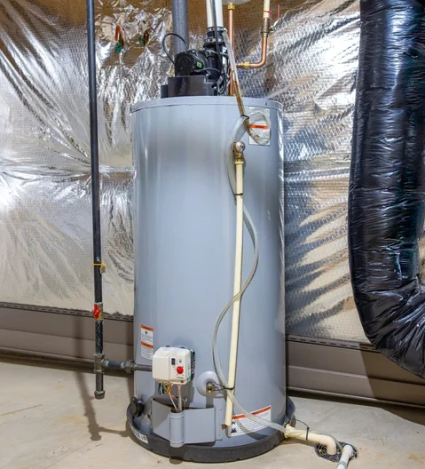 water heater installed.